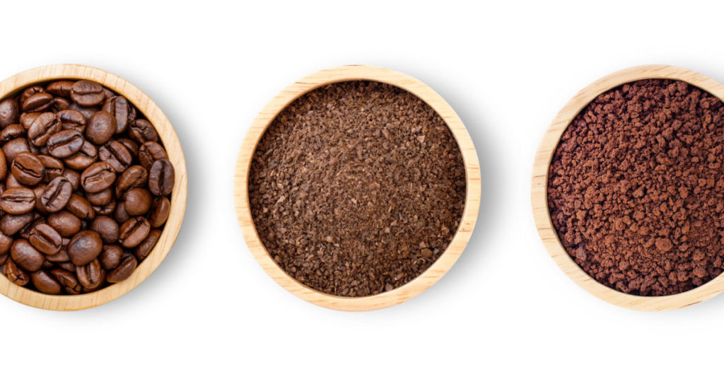 In this Guide to Grinding of Coffee we use an image of coffee beans grinded to different sizes to illustrate the topic