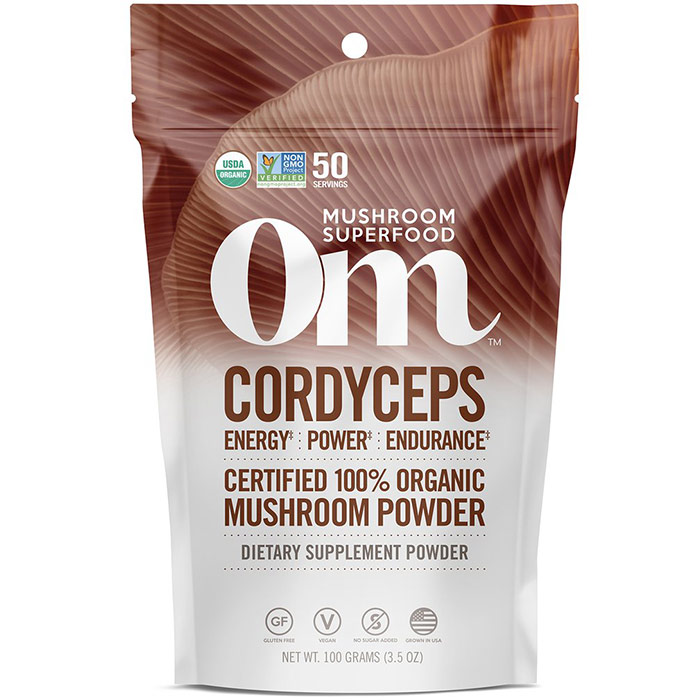 A bag with powder full of cordyceps for energy. Add to your coffee or other drinks. Perfect and easy way to get a mushroom coffee effect.