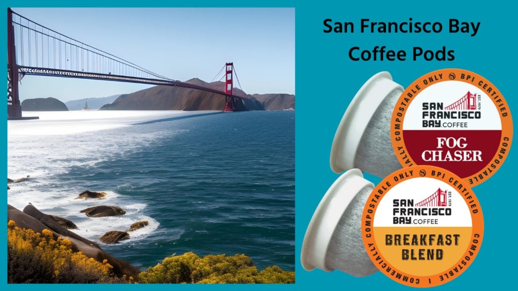 Featured image for San Francisco Bay Coffee Pods review, showing the San Fransisco bridge and the coffee pods