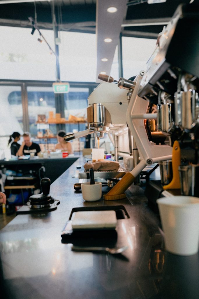 Future of Coffee 2.0 showing some coffee machines in a café