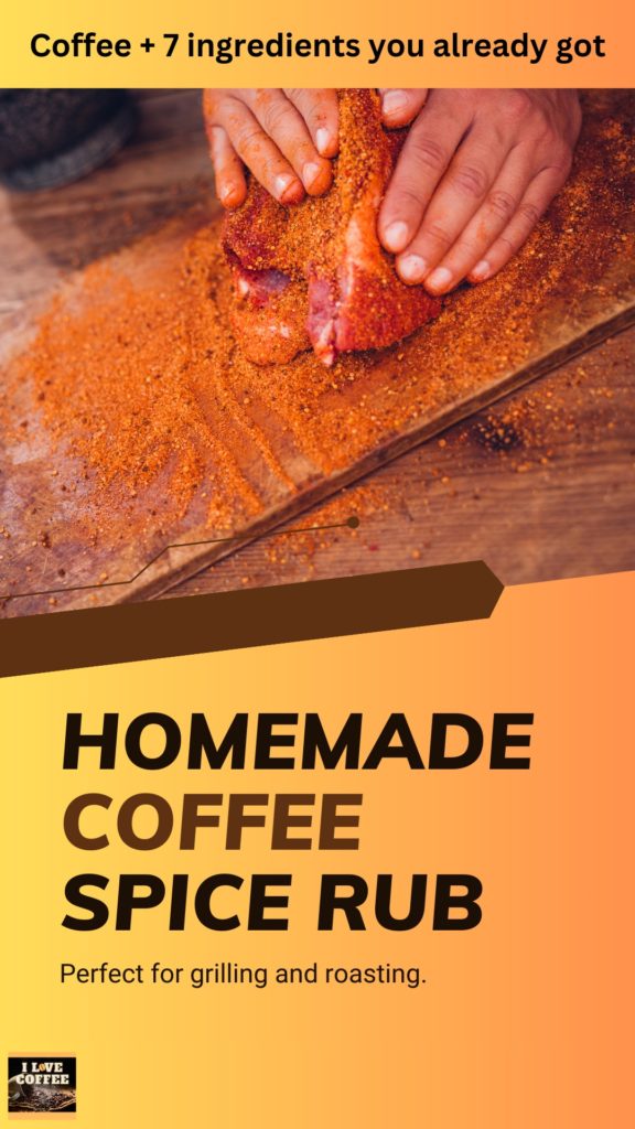 A pinterest image to show How to use Coffee as a Spice - Homemade Coffee Rub, with nice yellow background